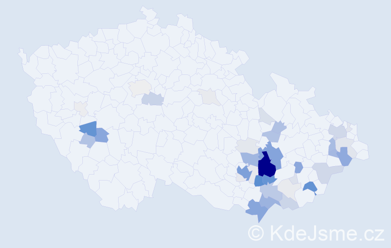 Příjmení: 'Julínek', počet výskytů 184 v celé ČR