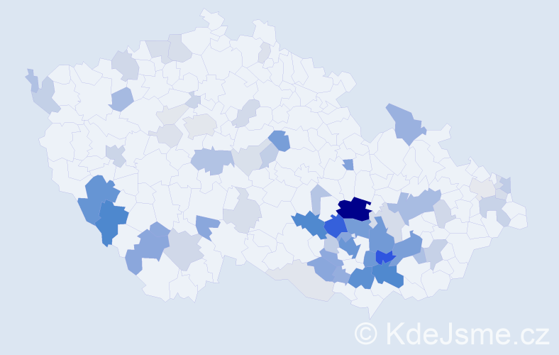 Příjmení: 'Halasová', počet výskytů 214 v celé ČR