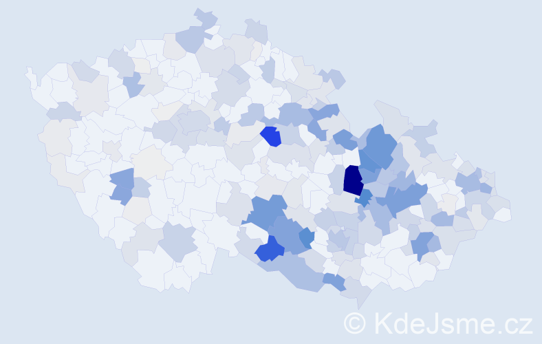 Příjmení: 'Václavek', počet výskytů 947 v celé ČR