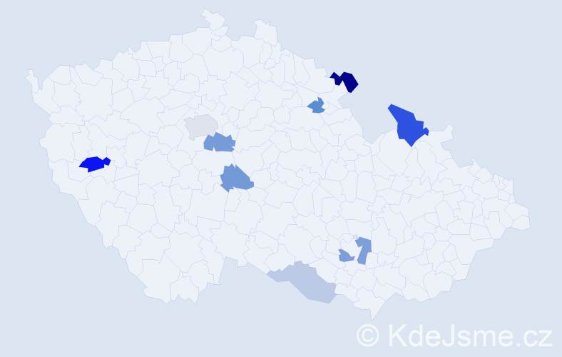 Příjmení: 'Korityáková', počet výskytů 17 v celé ČR