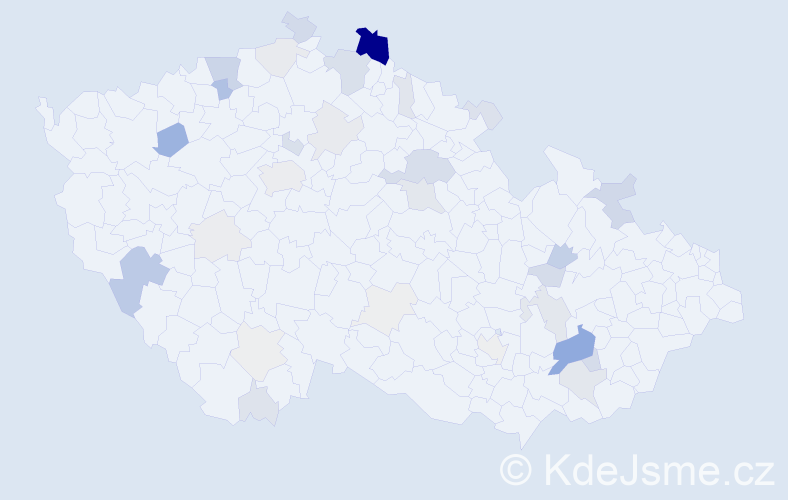Příjmení: 'Jarka', počet výskytů 146 v celé ČR
