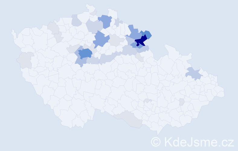 Příjmení: 'Nýč', počet výskytů 118 v celé ČR
