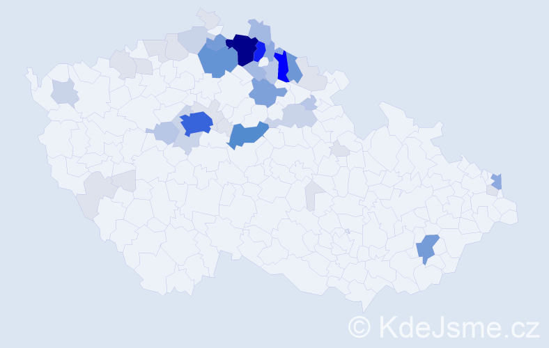 Příjmení: 'Hartig', počet výskytů 182 v celé ČR