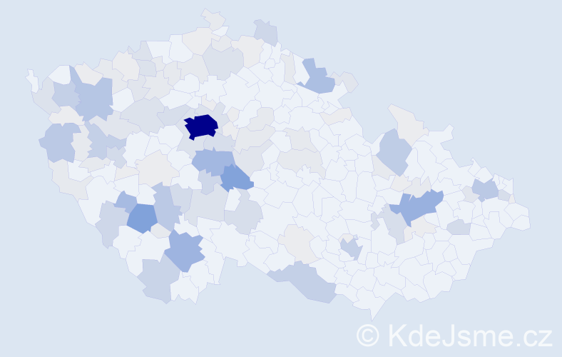 Příjmení: 'Dub', počet výskytů 496 v celé ČR