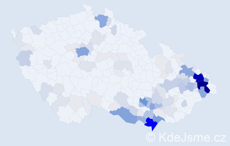 Příjmení: 'Polachová', počet výskytů 426 v celé ČR