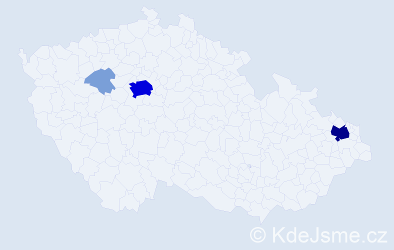 Příjmení: 'Kander', počet výskytů 15 v celé ČR