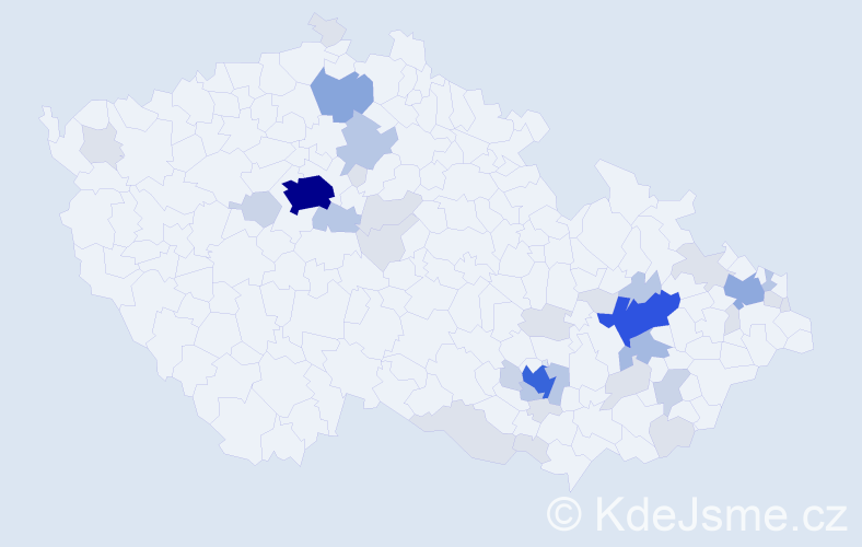 Příjmení: 'Černoušková', počet výskytů 109 v celé ČR