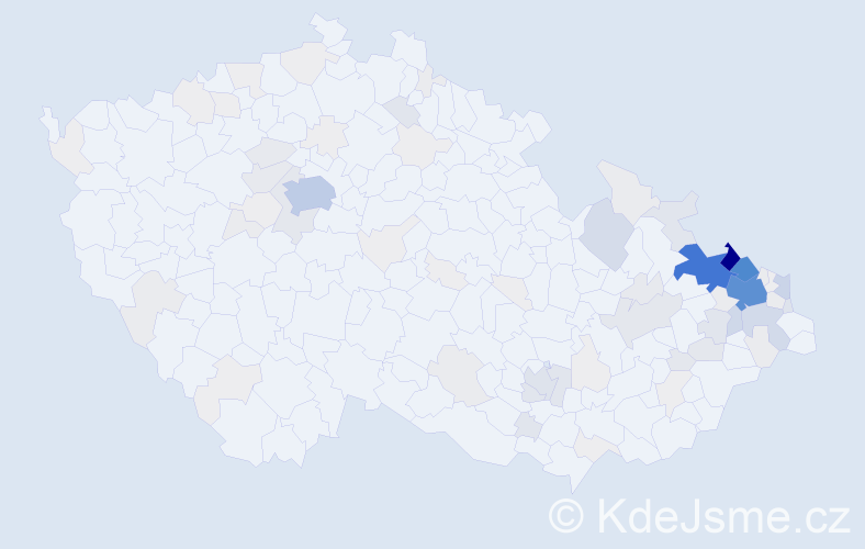 Příjmení: 'Halfar', počet výskytů 565 v celé ČR