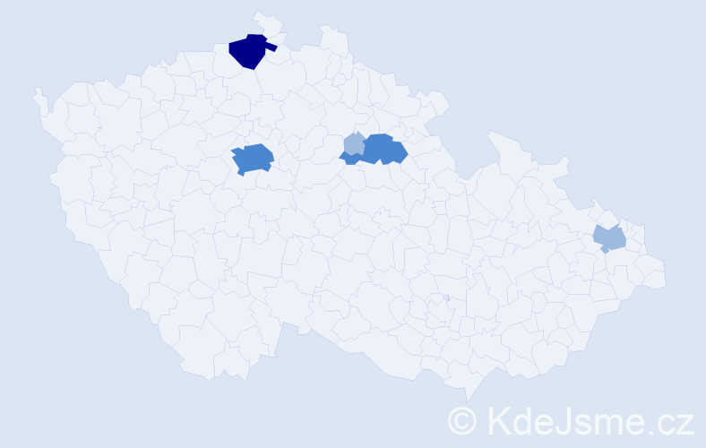 Příjmení: 'Bimonová', počet výskytů 10 v celé ČR