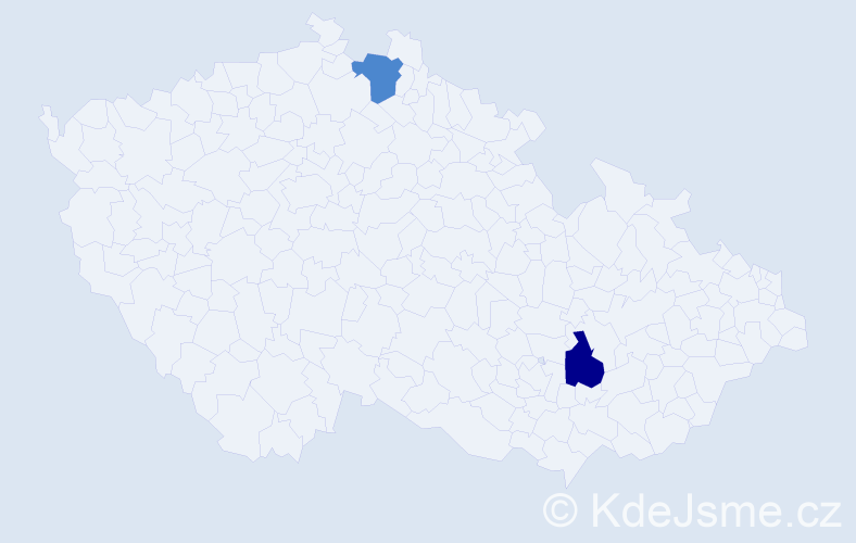 Příjmení: 'Bradu', počet výskytů 4 v celé ČR
