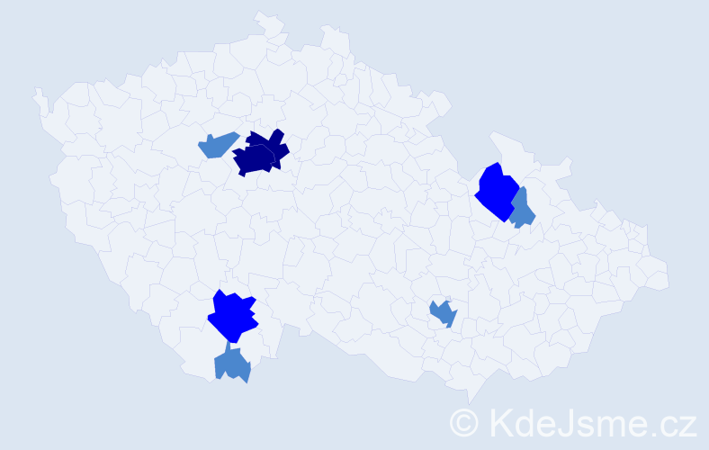 Příjmení: 'Kéri', počet výskytů 14 v celé ČR