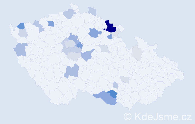 Příjmení: 'Demuth', počet výskytů 103 v celé ČR