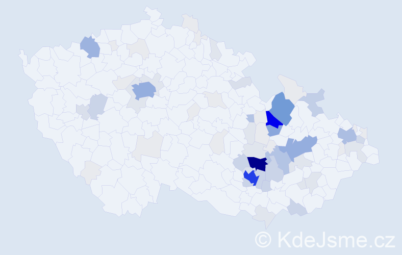 Příjmení: 'Keprt', počet výskytů 343 v celé ČR