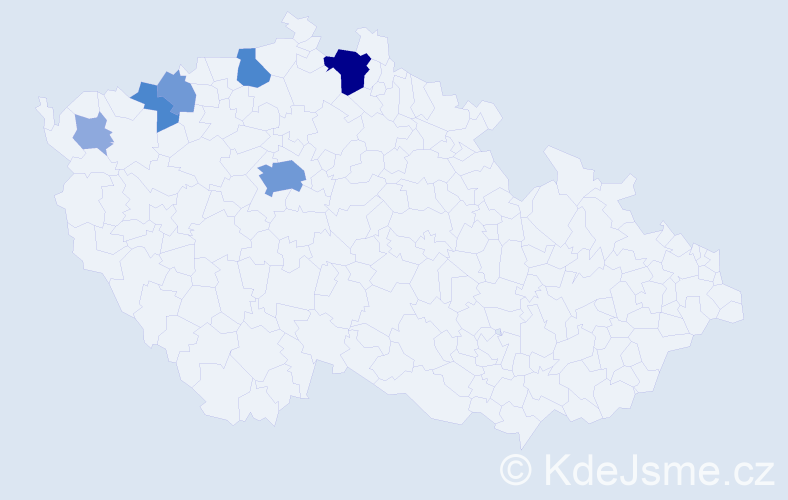 Příjmení: 'Kačiová', počet výskytů 24 v celé ČR