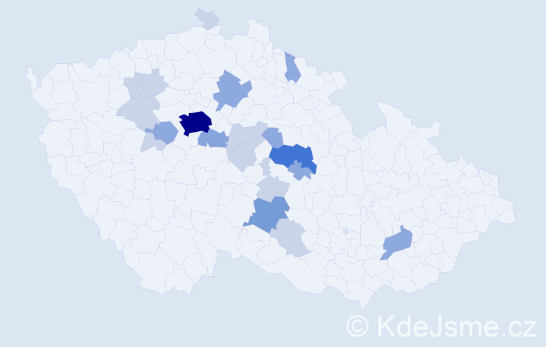 Příjmení: 'Žádná', počet výskytů 48 v celé ČR