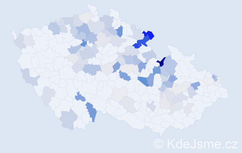 Příjmení: 'Kohl', počet výskytů 364 v celé ČR