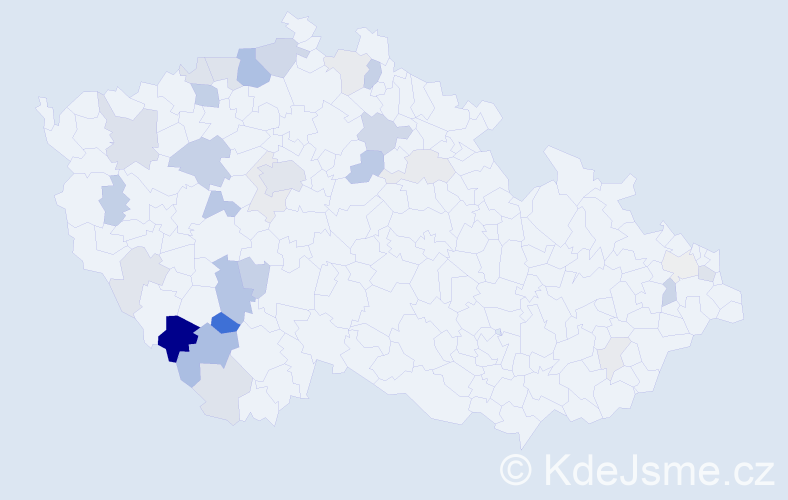 Příjmení: 'Bělecký', počet výskytů 81 v celé ČR