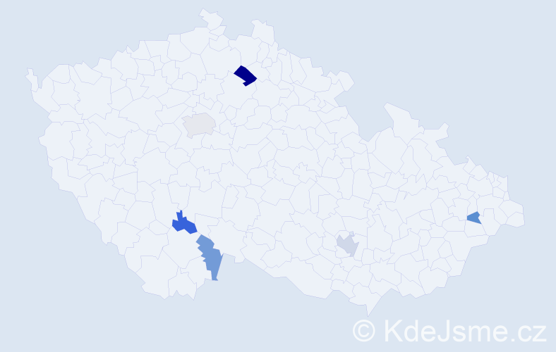 Příjmení: 'Barus', počet výskytů 9 v celé ČR