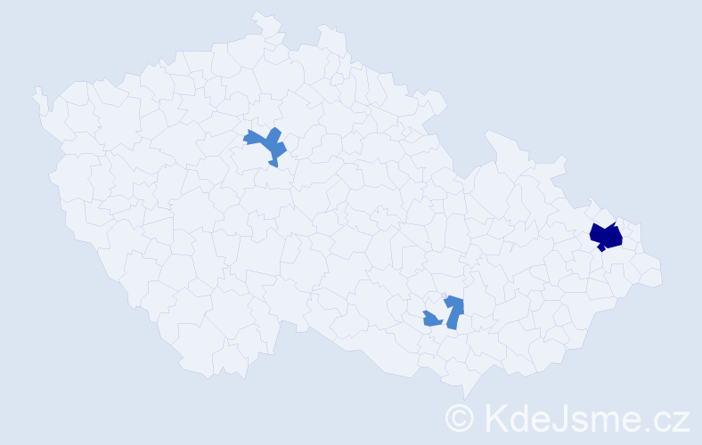 Příjmení: 'Bešová', počet výskytů 5 v celé ČR