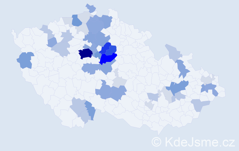 Příjmení: 'Podoláková', počet výskytů 159 v celé ČR