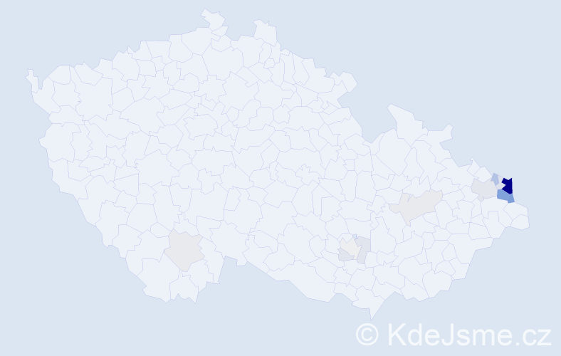 Příjmení: 'Kondziolka', počet výskytů 62 v celé ČR