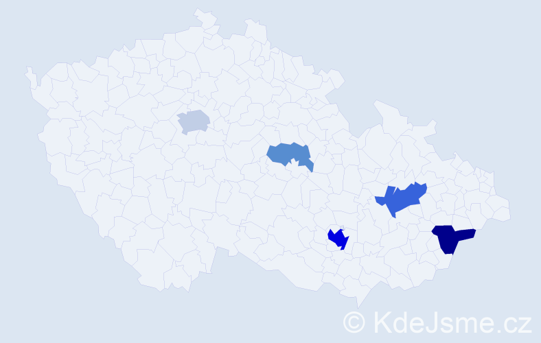 Příjmení: 'Mečkovská', počet výskytů 13 v celé ČR