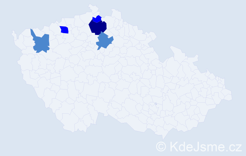 Příjmení: 'Freierová', počet výskytů 9 v celé ČR