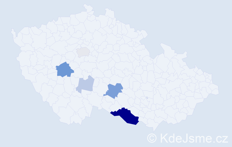 Příjmení: 'Babínek', počet výskytů 19 v celé ČR