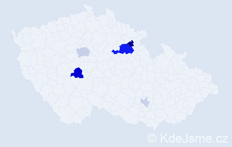 Příjmení: 'Dovec', počet výskytů 10 v celé ČR