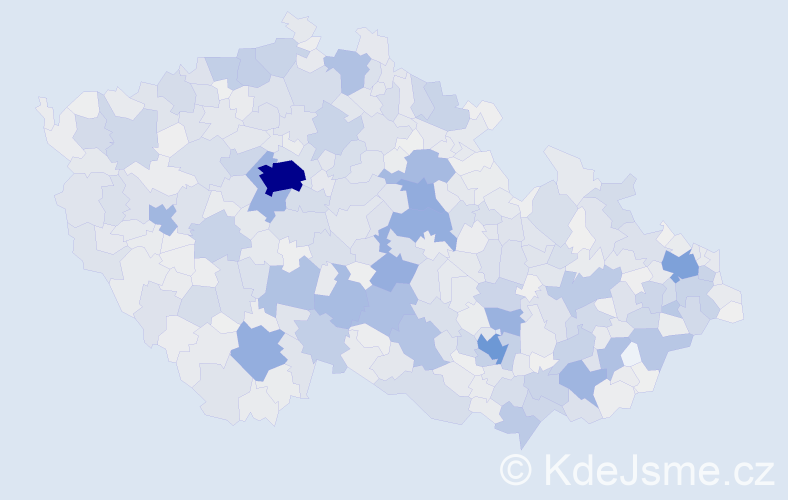 Příjmení: 'Blažek', počet výskytů 7345 v celé ČR