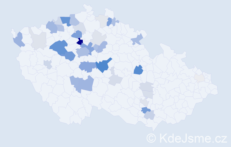 Příjmení: 'Klatovský', počet výskytů 140 v celé ČR
