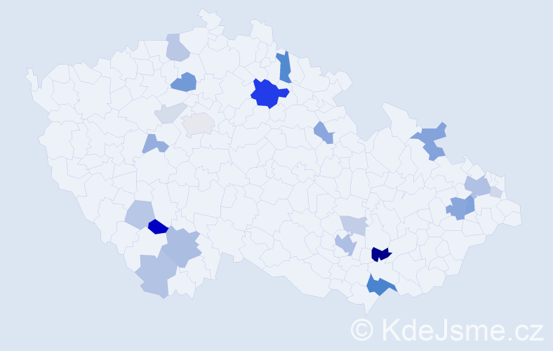 Příjmení: 'Friessová', počet výskytů 53 v celé ČR