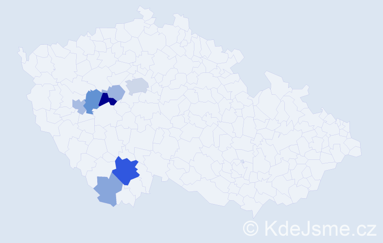 Příjmení: 'Kotnauer', počet výskytů 21 v celé ČR