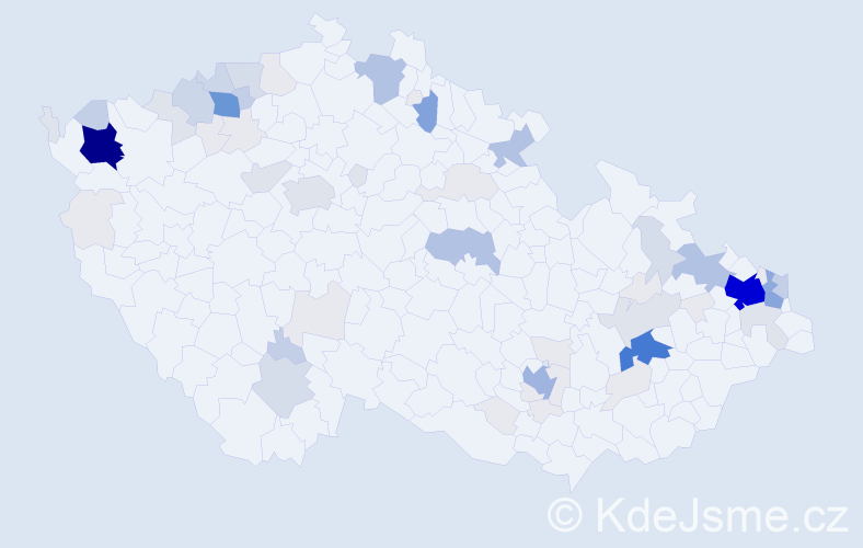 Příjmení: 'Klempár', počet výskytů 292 v celé ČR