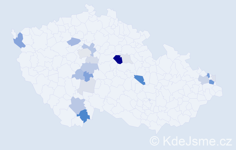 Příjmení: 'Jaroch', počet výskytů 58 v celé ČR