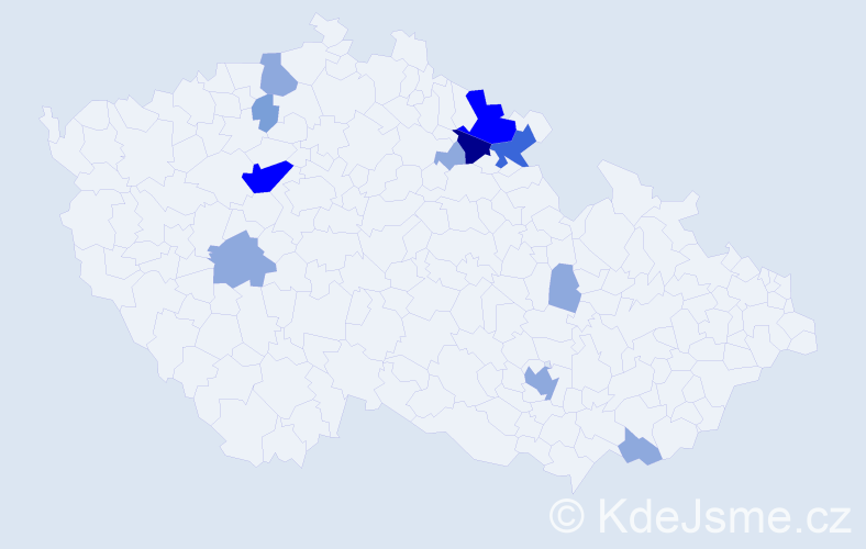 Příjmení: 'Rajsnerová', počet výskytů 29 v celé ČR