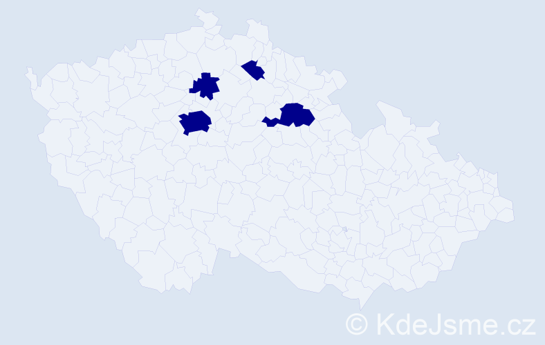 Příjmení: 'Harmsová', počet výskytů 4 v celé ČR