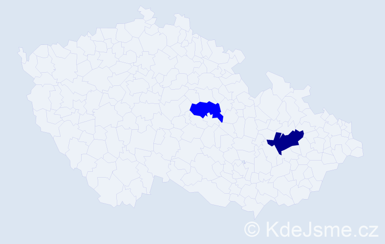 Příjmení: 'Bokij', počet výskytů 3 v celé ČR