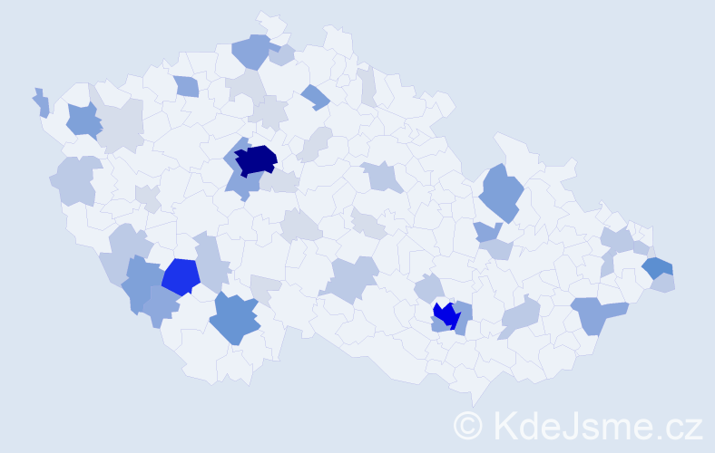 Příjmení: 'Nikodem', počet výskytů 149 v celé ČR