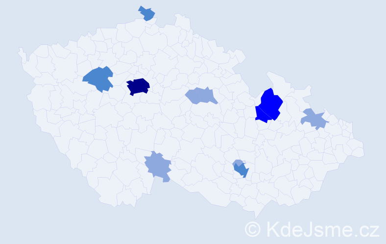 Příjmení: 'Titzlová', počet výskytů 24 v celé ČR