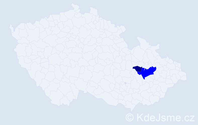 Příjmení: 'Hodabová', počet výskytů 3 v celé ČR