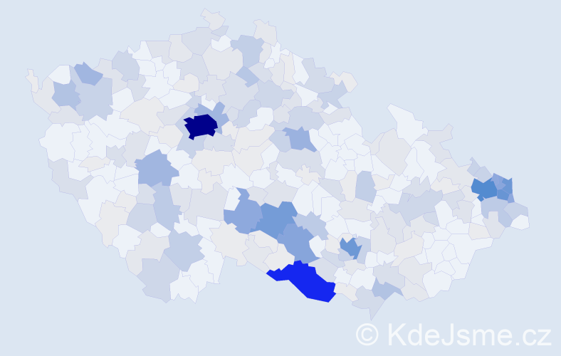 Příjmení: 'Kochová', počet výskytů 851 v celé ČR