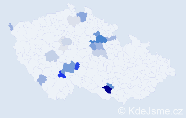 Příjmení: 'Nesvačil', počet výskytů 79 v celé ČR