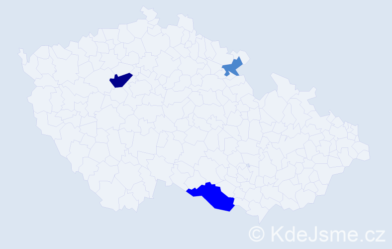Příjmení: 'Hakličková', počet výskytů 9 v celé ČR