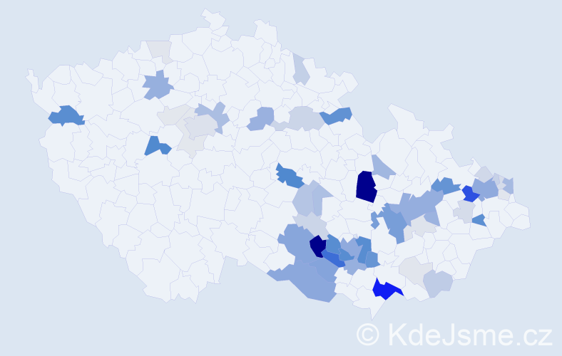 Příjmení: 'Čechovská', počet výskytů 192 v celé ČR