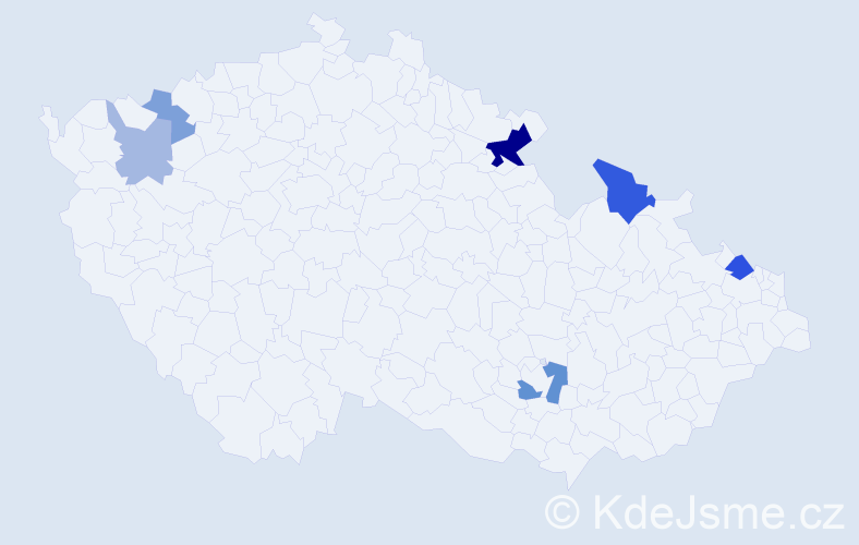 Příjmení: 'Gavelek', počet výskytů 13 v celé ČR