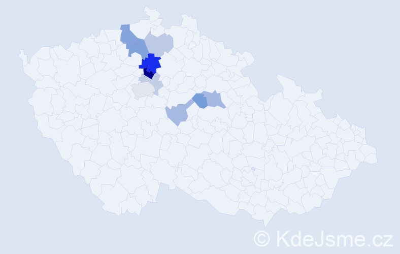 Příjmení: 'Komeštík', počet výskytů 22 v celé ČR