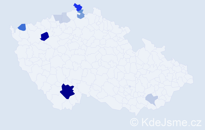 Příjmení: 'Durčanská', počet výskytů 25 v celé ČR