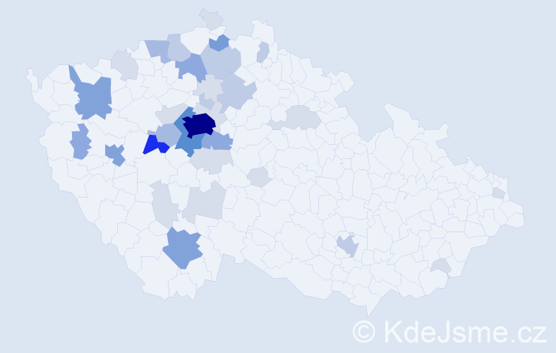 Příjmení: 'Eiseltová', počet výskytů 106 v celé ČR