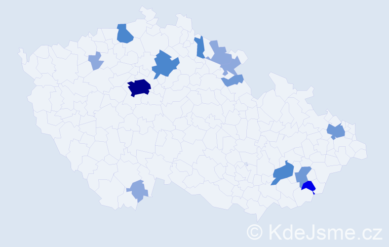 Příjmení: 'Domorád', počet výskytů 33 v celé ČR